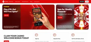 Current Virgin Games homepage promotion panel for Spin for Weekly Rewards