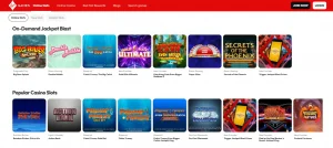 Current Virgin Games slots category showing its online slot library